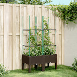 vidaXL Plantenbak met latwerk 40x40x142,5 cm polypropeen blauwgrijs