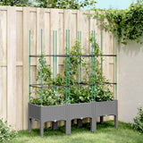vidaXL Plantenbak met latwerk 40x40x142,5 cm polypropeen blauwgrijs
