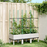 vidaXL Plantenbak met latwerk 40x40x142,5 cm polypropeen blauwgrijs