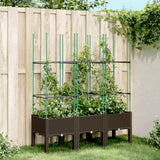 vidaXL Plantenbak met latwerk 40x40x142,5 cm polypropeen blauwgrijs