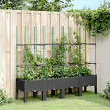 vidaXL Plantenbak met latwerk 40x40x142,5 cm polypropeen blauwgrijs