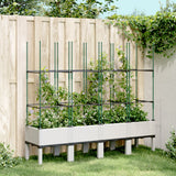 vidaXL Plantenbak met latwerk 40x40x142,5 cm polypropeen blauwgrijs