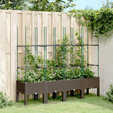vidaXL Plantenbak met latwerk 40x40x142,5 cm polypropeen blauwgrijs