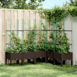 vidaXL Plantenbak met latwerk 40x40x142,5 cm polypropeen blauwgrijs