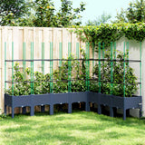 vidaXL Plantenbak met latwerk 40x40x142,5 cm polypropeen blauwgrijs