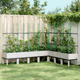 vidaXL Plantenbak met latwerk 40x40x142,5 cm polypropeen blauwgrijs