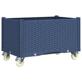 vidaXL Plantenbak met wielen 80x50x54 cm polypropeen blauwgrijs