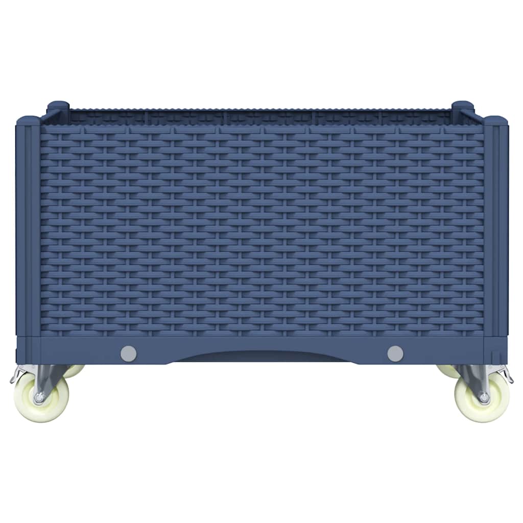 vidaXL Plantenbak met wielen 80x50x54 cm polypropeen blauwgrijs
