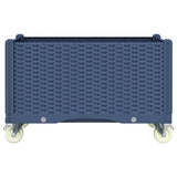 vidaXL Plantenbak met wielen 80x50x54 cm polypropeen blauwgrijs