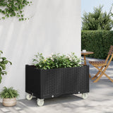 vidaXL Plantenbak met wielen 80x50x54 cm polypropeen blauwgrijs