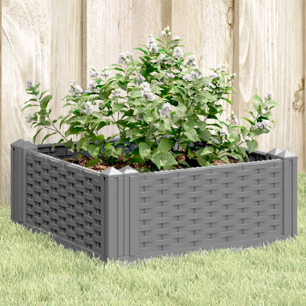 vidaXL Plantenbak met pinnen 42,5x42,5x28,5 cm polypropeen zwart