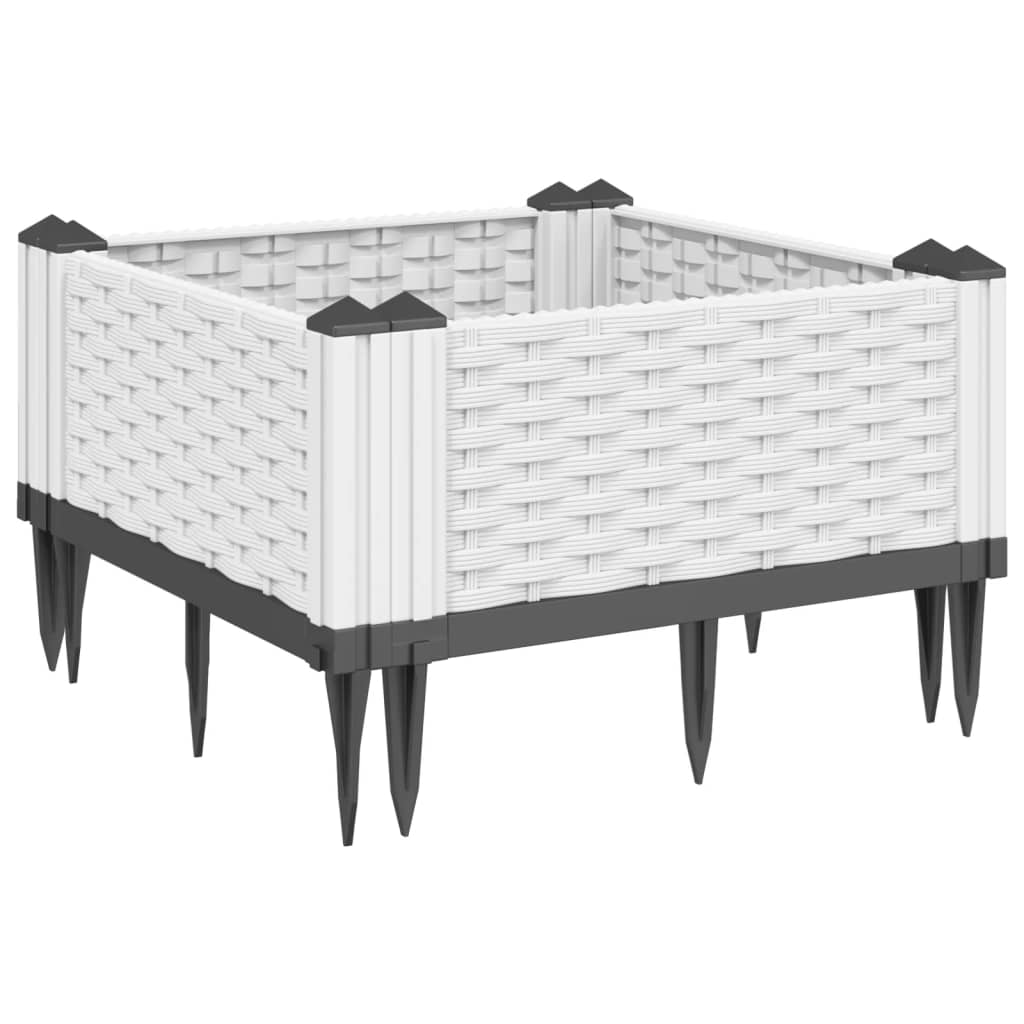 vidaXL Plantenbak met pinnen 42,5x42,5x28,5 cm polypropeen zwart