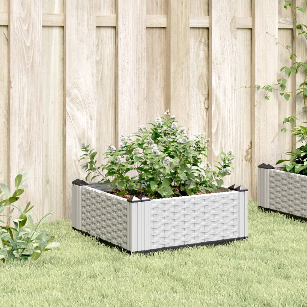 vidaXL Plantenbak met pinnen 42,5x42,5x28,5 cm polypropeen zwart