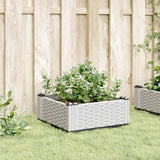vidaXL Plantenbak met pinnen 42,5x42,5x28,5 cm polypropeen zwart