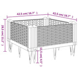 vidaXL Plantenbak met pinnen 42,5x42,5x28,5 cm polypropeen zwart