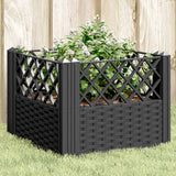 vidaXL Plantenbak met pinnen 42,5x42,5x28,5 cm polypropeen zwart