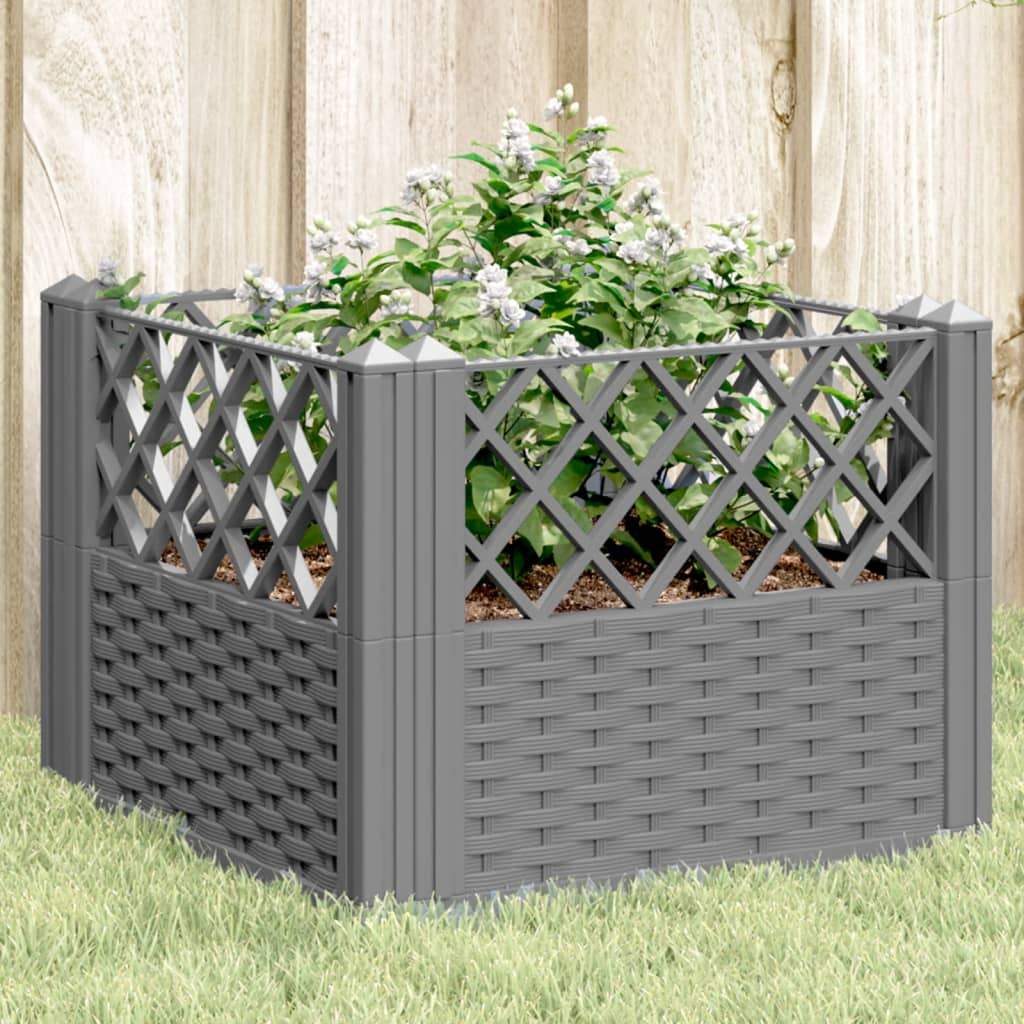 vidaXL Plantenbak met pinnen 42,5x42,5x28,5 cm polypropeen zwart