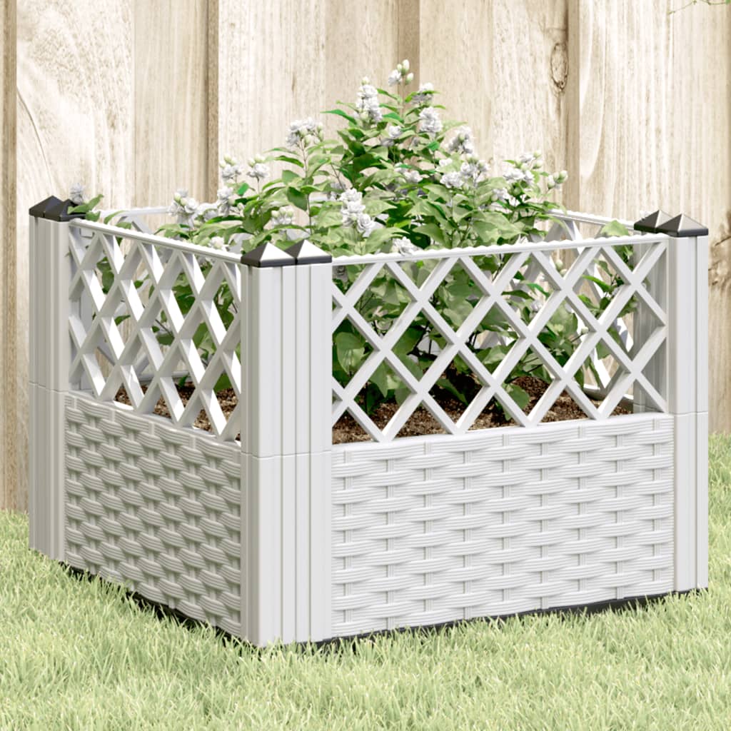 vidaXL Plantenbak met pinnen 42,5x42,5x28,5 cm polypropeen zwart