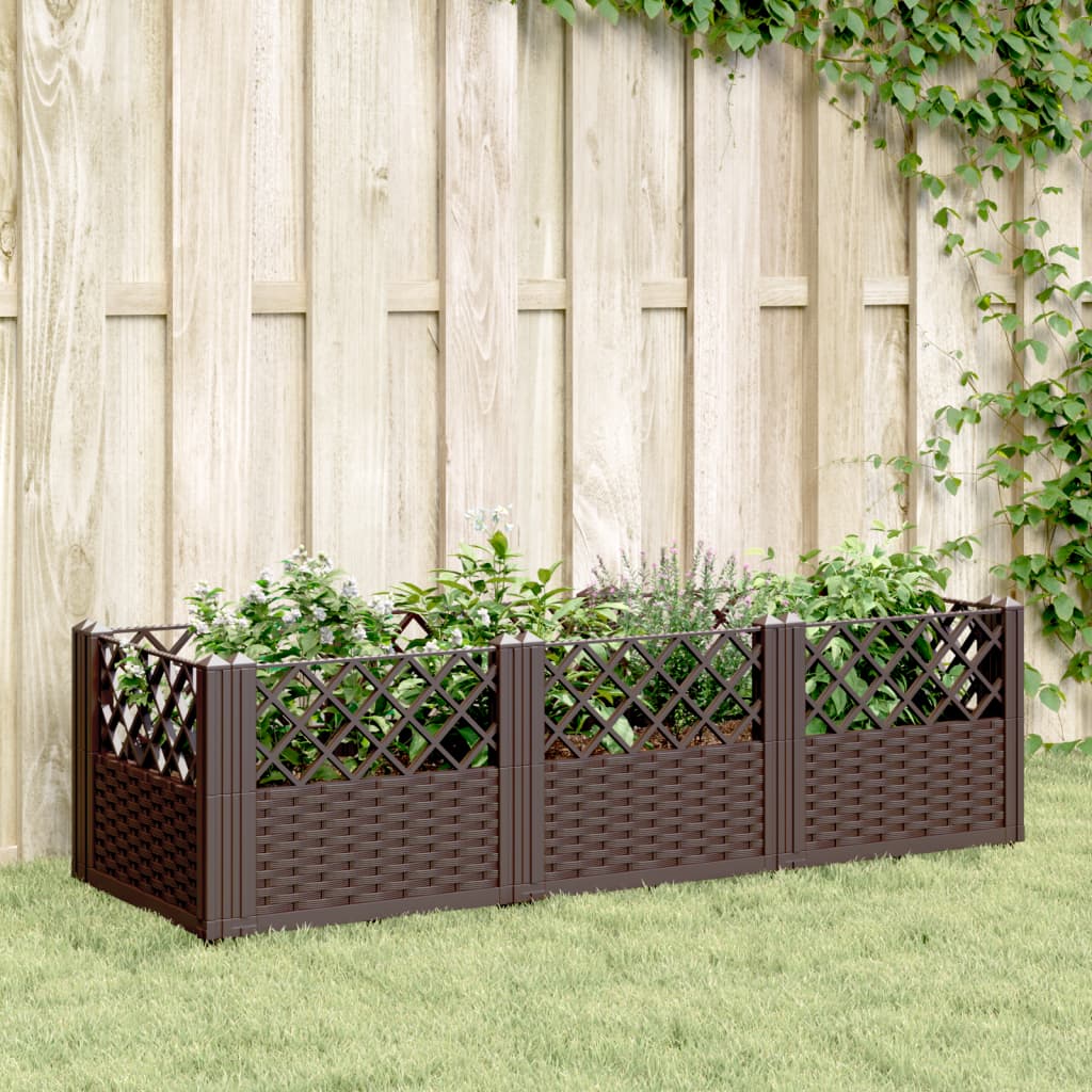 vidaXL Plantenbak met pinnen 42,5x42,5x28,5 cm polypropeen zwart