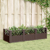 vidaXL Plantenbak met pinnen 42,5x42,5x28,5 cm polypropeen zwart