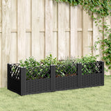 vidaXL Plantenbak met pinnen 42,5x42,5x28,5 cm polypropeen zwart