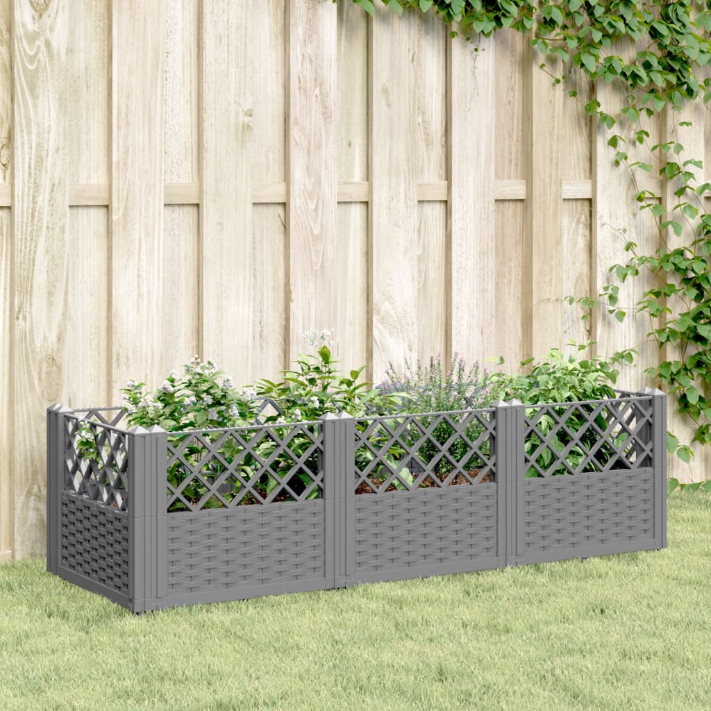 vidaXL Plantenbak met pinnen 42,5x42,5x28,5 cm polypropeen zwart