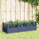 vidaXL Plantenbak met pinnen 42,5x42,5x28,5 cm polypropeen zwart