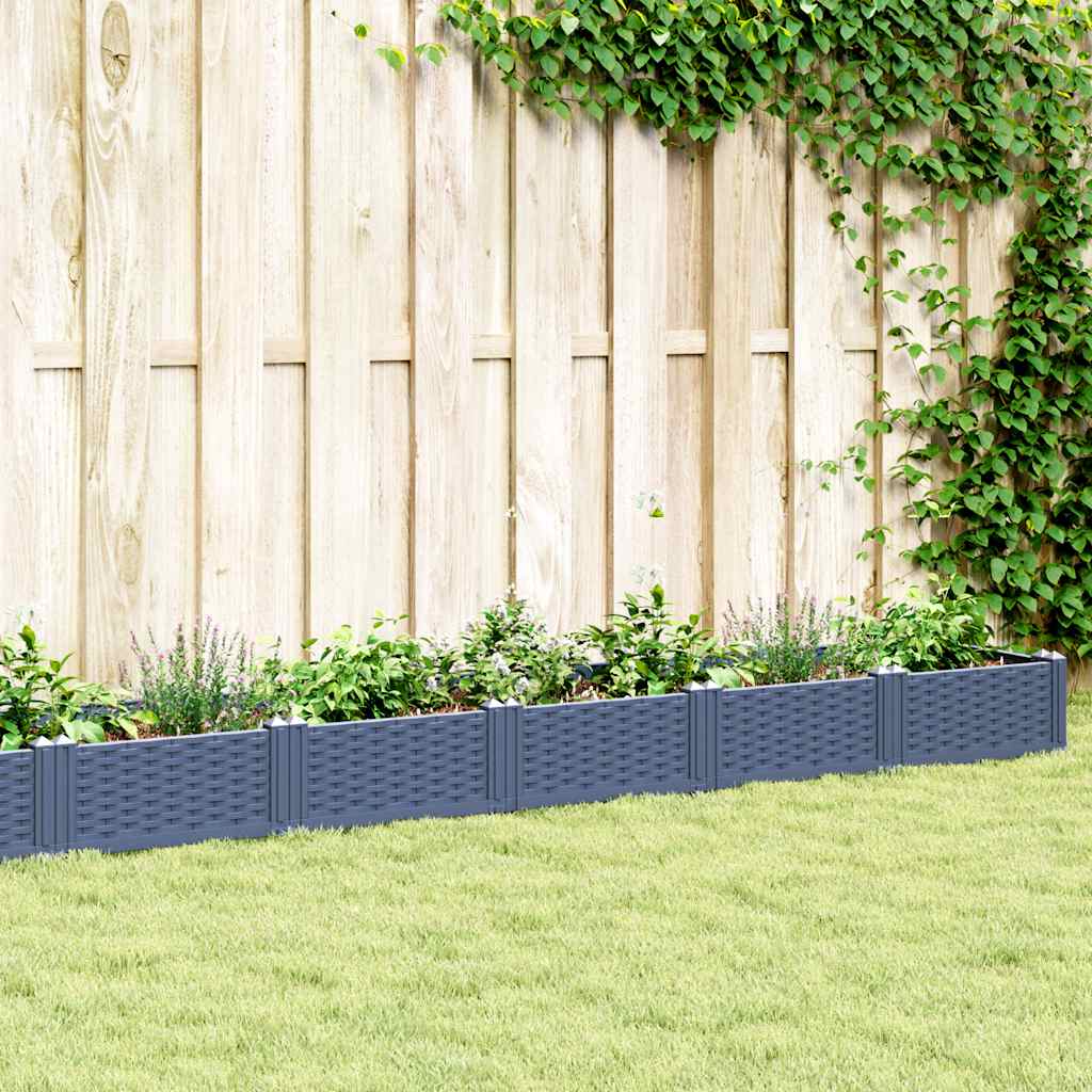 vidaXL Plantenbak met pinnen 42,5x42,5x28,5 cm polypropeen zwart