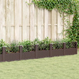 vidaXL Plantenbak met pinnen 42,5x42,5x28,5 cm polypropeen zwart