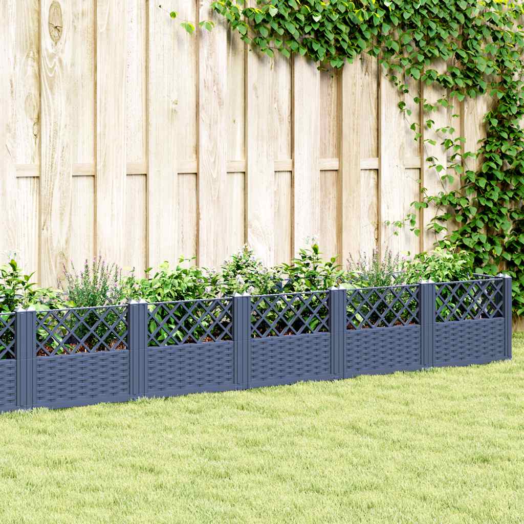 vidaXL Plantenbak met pinnen 42,5x42,5x28,5 cm polypropeen zwart