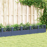 vidaXL Plantenbak met pinnen 42,5x42,5x28,5 cm polypropeen zwart