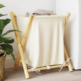 vidaXL Wasmand 41,5x36x63,5 cm bamboe crèmewit