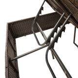 vidaXL 2-Seater Sun Lounger with Cushions and Parasol Poly Rattan Brown