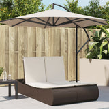 vidaXL Ligbed 2-persoons met kussens poly rattan zwart