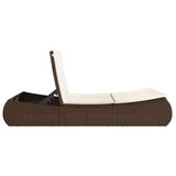 vidaXL Ligbed 2-persoons met kussens poly rattan zwart