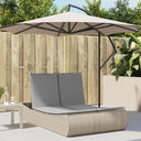 vidaXL Ligbed 2-persoons met kussens poly rattan zwart