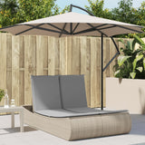 vidaXL Ligbed 2-persoons met kussens poly rattan zwart