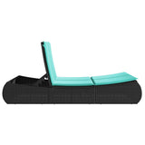 vidaXL Ligbed 2-persoons met kussens poly rattan bruin