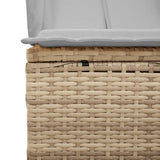 vidaXL Ligbed tweepersoons met dak en gordijn poly rattan zwart
