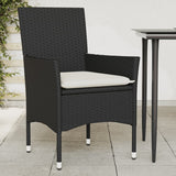 vidaXL Garden Chairs 2 pcs with Cushions Poly Rattan Black