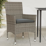 vidaXL Garden Chairs 2 pcs with Cushions Poly Rattan Black
