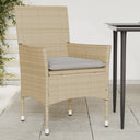 vidaXL Garden Chairs 2 pcs with Cushions Poly Rattan Black