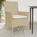 vidaXL Garden Chairs 2 pcs with Cushions Poly Rattan Black