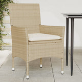 vidaXL Garden Chairs 2 pcs with Cushions Poly Rattan Black