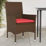 vidaXL Tuinstoelen 2 st met kussens poly rattan bruin