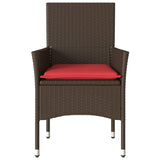 vidaXL Tuinstoelen 2 st met kussens poly rattan bruin