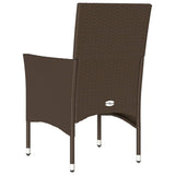 vidaXL Tuinstoelen 2 st met kussens poly rattan bruin