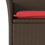 vidaXL Tuinstoelen 2 st met kussens poly rattan bruin