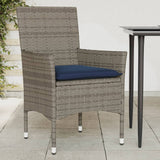 vidaXL Tuinstoelen 2 st met kussens poly rattan bruin