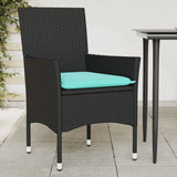 vidaXL Tuinstoelen 2 st met kussens poly rattan bruin